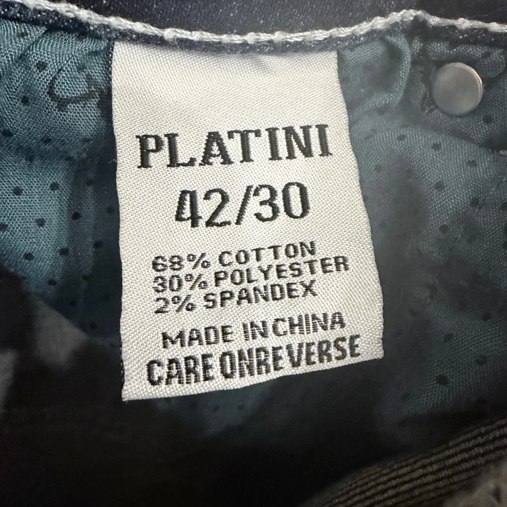 Platini Mens Bootcut Jeans Medium Wash Denim 42x30 Western Contrast Stitch